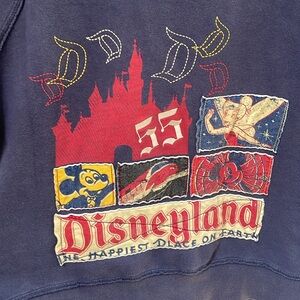 🔆DISNEY🔆Disney Parks navy zip hoodie >> commemorating 1955 Disneyland opening